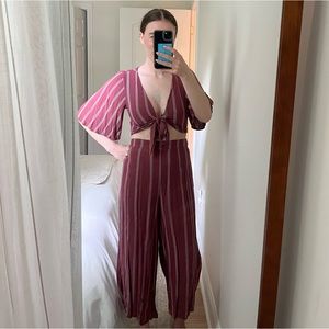 AE Two-Piece Matching Set, wide leg pants and tie top, size XS